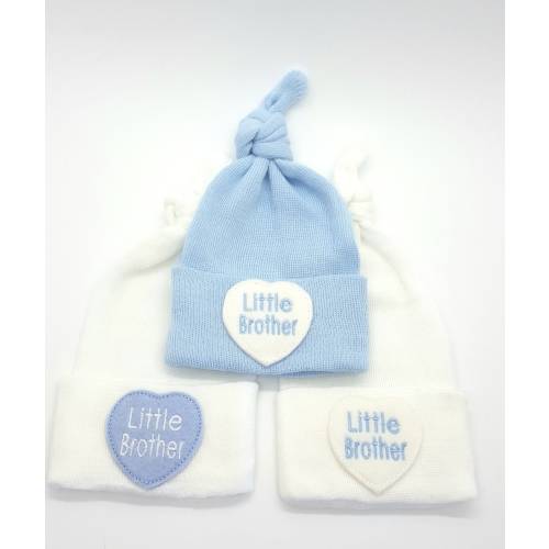 Little Brother Newborn Hospital Hat, Knot Hat, Hospital Newborn Beanie, Newborn hat, Newborn Boy hat.