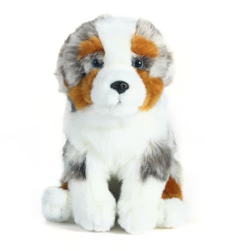 TAMMYFLYFLY Pugsly Pug Plush Stuffed Animal Puppy Dog, 12 inches (Australian Shepherd)