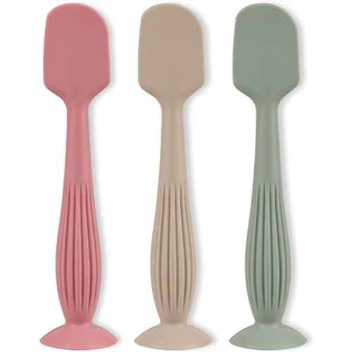 3 Pieces Diaper Cream Applicator Set - Soft Silicone Baby Butt Brush with Suction Base, Baby Butt Spatula, Full Size - Newborn Baby Essentials (Color 2)