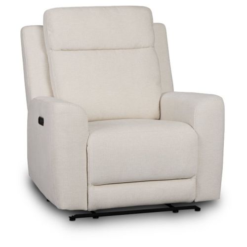 Dean White Fabric Power Recliner