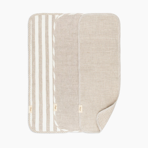 Crane Baby Finley 3-Piece Linen Lamb Burp Cloth Set