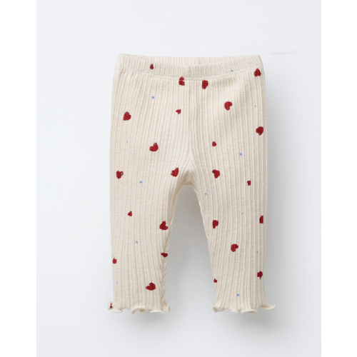 HEART RIB LEGGINGS - Light ecru | ZARA United States