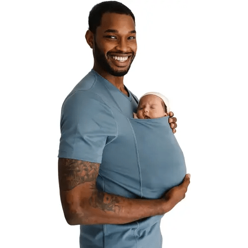 Lalabu Dad Shirt Baby Carrier | The Original Dad Baby Carrier Shirt That Looks Like a Tee | Designed to Help New Dads Bond | Comfortable & Easy to Use Mens Baby Carrier | Brook, XL, Short Sleeve
