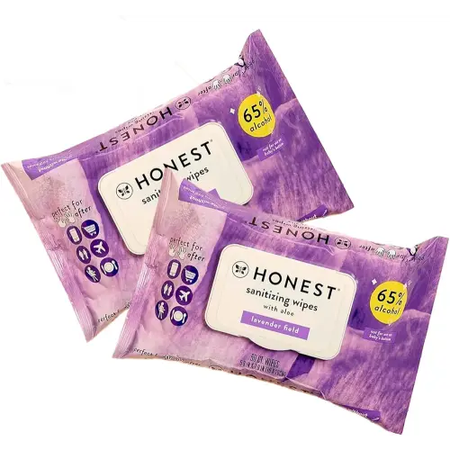 Honest Sanitizing Alcohol Wipes & Disinfecting Wipes, Cleans & Kills 99% of Germs, Made With Aloe & lavender 100 Count (2 Packs of 50) by 4K Logistics