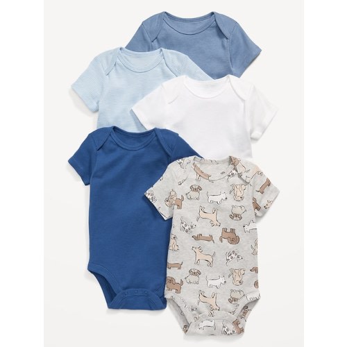 Unisex Short-Sleeve Bodysuit 5-Pack for Baby