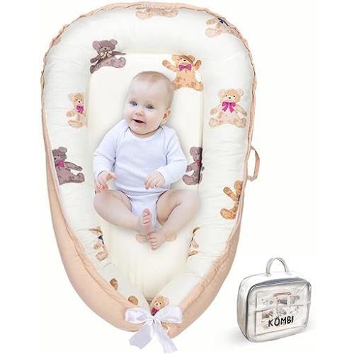 Baby Lounger - Baby Lounger Pillow for Newborn, for 0-24 Months, Breathable & Portable Baby Nest Cover for Co Sleeping, Tummy Time and Playtime