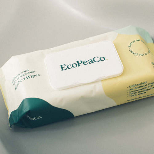 Box of Unbleached Biodegradable Bamboo Baby Wipes | Eco Pea Co.