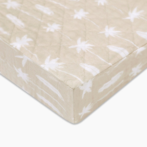 Quilted Changing Pad Cover in GOTS Certified Organic Muslin Cotton - Beach Bum