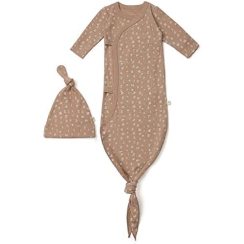 MakeMake Organics GOTS Certified Organic Cotton Kimono Knotted Blanket Tie Swaddle Hat Set Mittens Baby Boys Girls