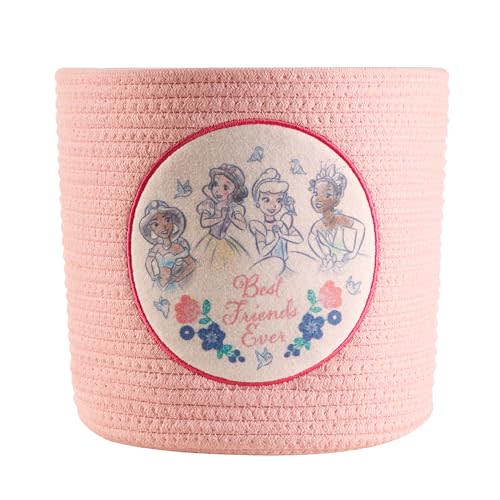 Idea Nuova Disney Princess Rope Storage Organizer Basket, 10" H x 10" W