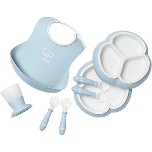 BabyBjörn Dinnerware Set, 8 pcs, Powder Blue