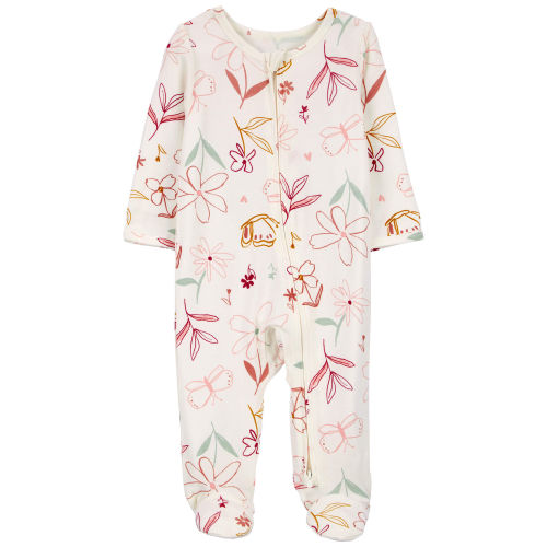 Baby Zip-Up Floral PurelySoft Sleep & Play Pajamas