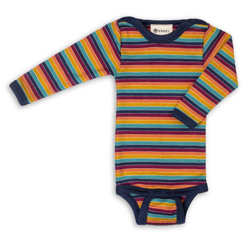 Engel Baby Wool/Silk Blend Long-Sleeve Bodysuit - Multicolor | The Cheshire Horse