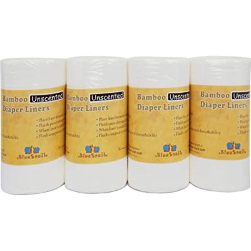 Rayon Unscent Diaper Liners- Fragance Free and Chlorine Free(4PK) 400 Count by BlueSnail(White)