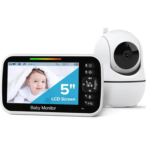 GoodBaby Baby Monitor with Camera and Audio - No WiFi, Remote Pan-Tilt-Zoom, Night Vision, Temperature Sensor, 2-Way Talk, 8 Lullabies, 30-Hour Battery Life,960ft Long Range