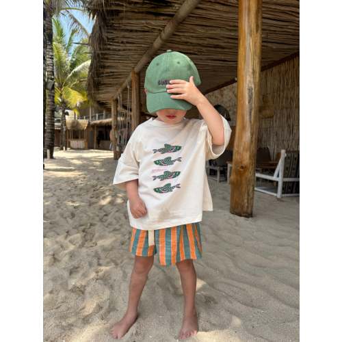 sukou signature t-shirt sardines - green / pink