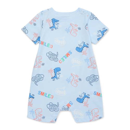 Garanimals Baby Boy Short Sleeve Slub Jersey Print Romper, Sizes 0-24 Months