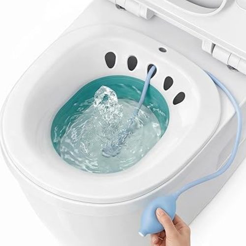 DEANIC Sitz Bath for Toilet Hemorrhoids, Postpartum Care, Collapsible Sitz Bath Tub for Hemorrhoids Treatment, Yoni Steam Seat Basin, Elderly Sit Bath (Green)