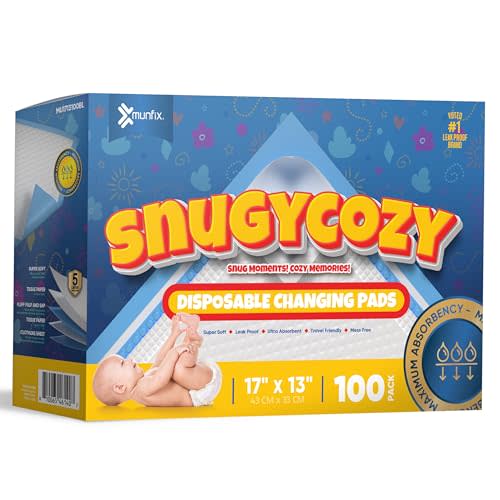 100 Pack Disposable Baby Changing Pads 17 X 13 Inches, Super Absorbent Incontinence Underpads, Waterproof Potty Training, Diaper Liners
