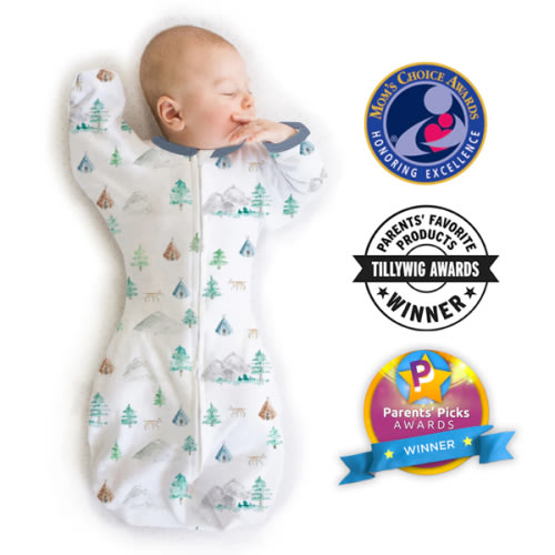 Transitional Swaddle Sack - Arms Up 1/2-Length Sleeves & Mitten Cuffs, – SwaddleDesigns