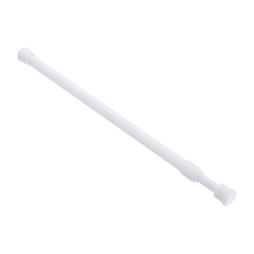 Uxcell Tension Curtain Rod Adjustable 16 to 28 inches 0.39" Dia White Spring Tension Rod No Drilling Expandable Rod