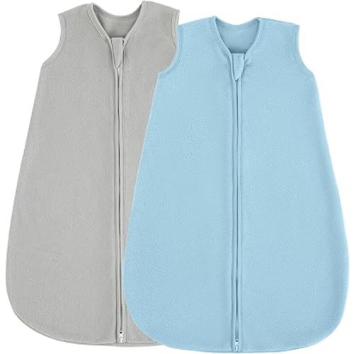 JELLYMONI Fleece Baby Sleep Sack 0-6 Months, 2 Pack 1.5 TOG Baby Wearable Blanket Winter Infant Sleep Sack with 2-Way Zipper, Warm Toddler Sleep Sack