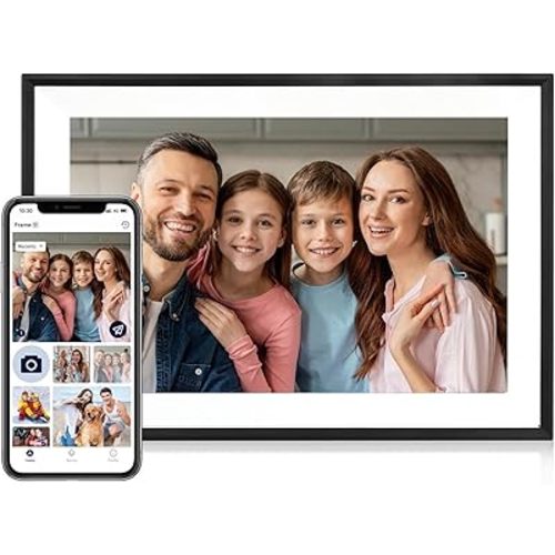 Digital Picture Frame, 10.1 Inch Picture Frame with 1280*800 HD IPS Touch Screen, Smart Digital Photo Frame Built-in 32GB Memory, Auto-Rotate Easy Setup to Share Photos or Videos via AiMOR APP (Black)