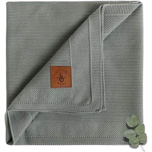 Hypoallergenic Baby Blanket - 30x40 Inches Green, Oeko-TEX® Certified, Thermal-Regulating, Soft Knit for Girls & Boys - Swaddle or Toddler Blanket, Dua
