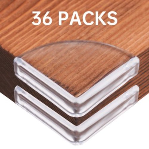 Tomorotec Corner Edge Protector Baby Proofing Table Plastic Corner Guards Clear Edge Guards Corner Cushion for Baby Safety for Furniture, Slim Table, Windows, Bed and etc [36 Pack]