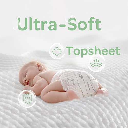 Parasol Clear+Dry Disposable Diapers, RashShield Protection and Leak-Control Fit, Hypoallergenic Diapers, Size 1 (7-14 lbs), 320 Count