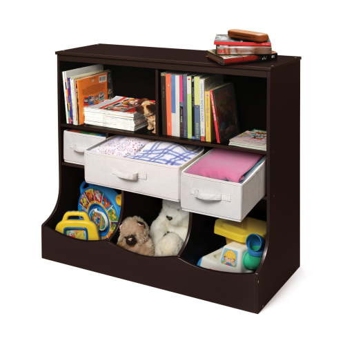 Badger Basket Children's Wooden Toy Storage Organizer with Three Baskets 8.6 Cu ft. - Espresso