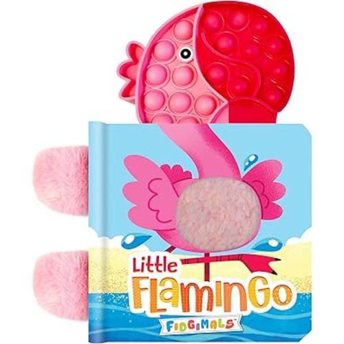 Fidgimals Little Flamingo Animal Baby Book | Sensory Board Book with Pop It Fidget Toys, Perfect Sensory Toys for Toddlers I Baby Books I Your Sensory Fidget Friend