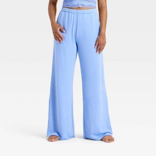 Women's PeachySoft French Terry Fleece Wide Leg Lounge Pants - Wild Fable™