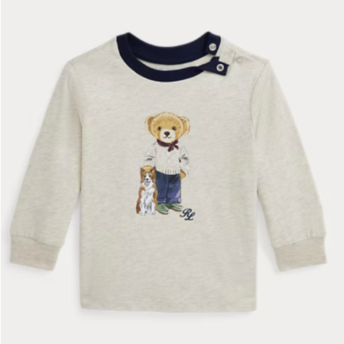 Polo Bear Cotton Jersey Long-Sleeve Tee