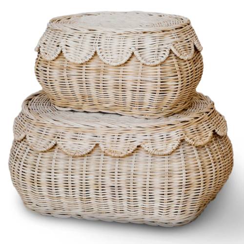FLORA duo rattan basket set natural – BEBE BASK