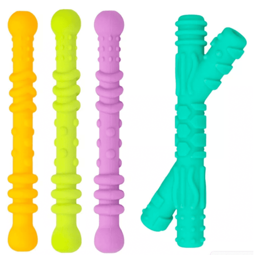 Re-Play Teether Straws with Cleaning Brush - Asst 4 pk Freezable Teething Sticks
