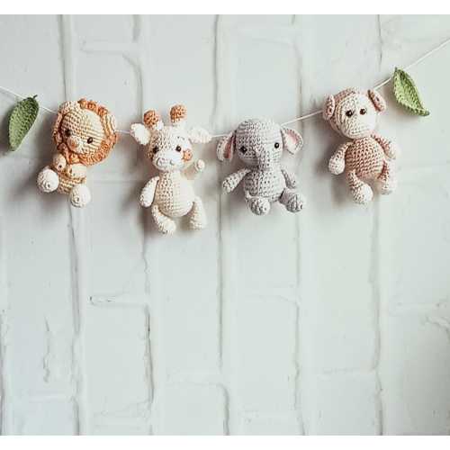 Safari Animal Crochet Garland: Baby Nursery Decor