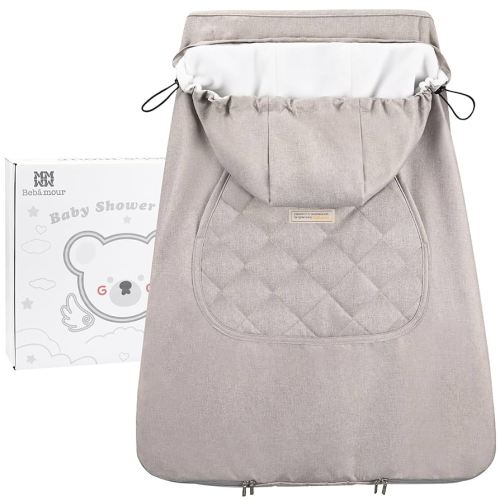 Bebamour Baby Carrier Winter Cover Universal Hoodie All Season Carrier Cover for Baby Carrier(New Khaki)