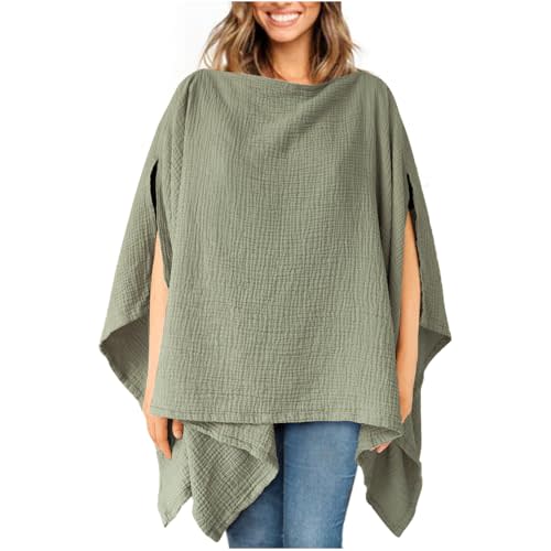 Konssy Muslin Nursing Cover for Breastfeeding, 360 Full Privacy Breathable 100% Cotton Breastfeeding Cover, Multi-use Carseat Canopy(Fog Green)