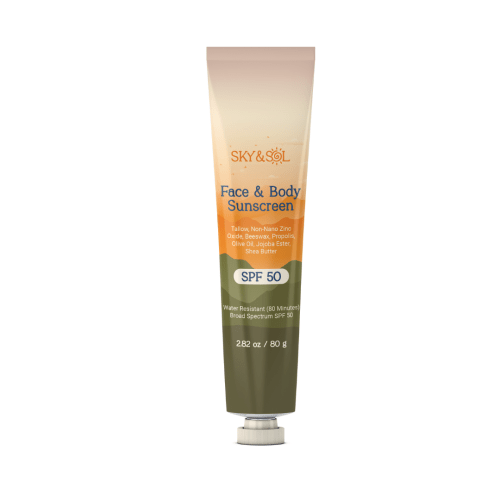 Sky and Sol Face and Body Sunscreen SPF 50!