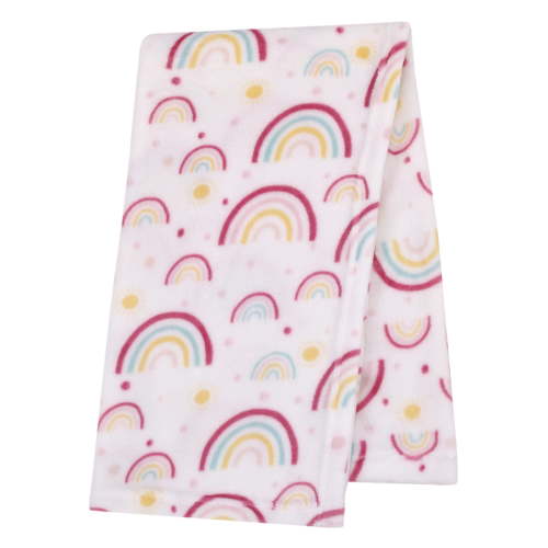 Parent's Choice Plush Baby Blanket, Rainbows, 30" x 36", Pink, Infant Girl