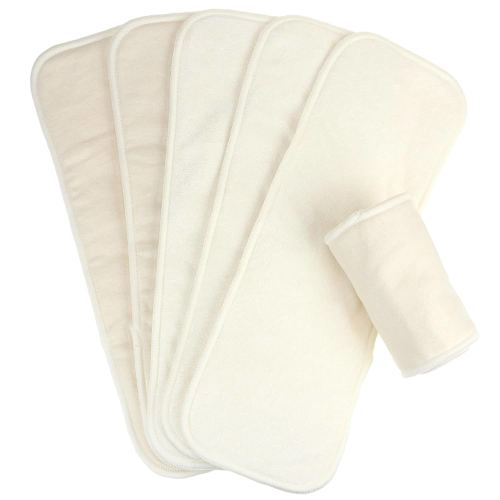 Mama Koala 6-Layer Natural Cotton Cloth Diaper Inserts, Adjustable and Reusable for Any Baby Cloth Diaper(6 Pack)