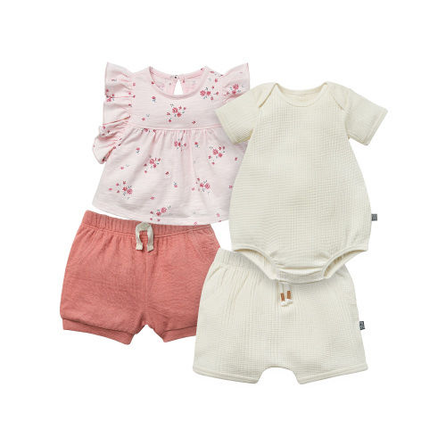 Modern Moments by Gerber Baby Neutral Organic 4-Piece Outfit Set, Sizes 0/3 Months - 24 Months