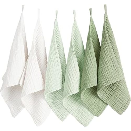 Konssy 6 Pack Face Cloths, Soft Wash Cloth for Washing Face, Cotton Face Towels for Sensitive Skin Women Facial Makeup Remover Reusable Absorbent Washcloths (11 x 11 Inch)