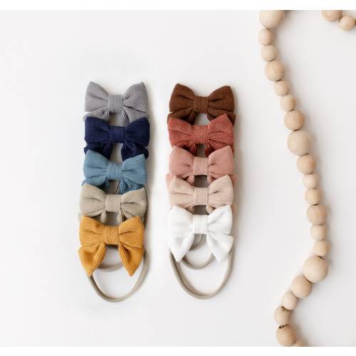 10 Pack Baby Bow Headbands - Corduroy Bows, baby headband, baby bows, baby girl headband, newborn bows, baby girl bow, bow set, baby gift