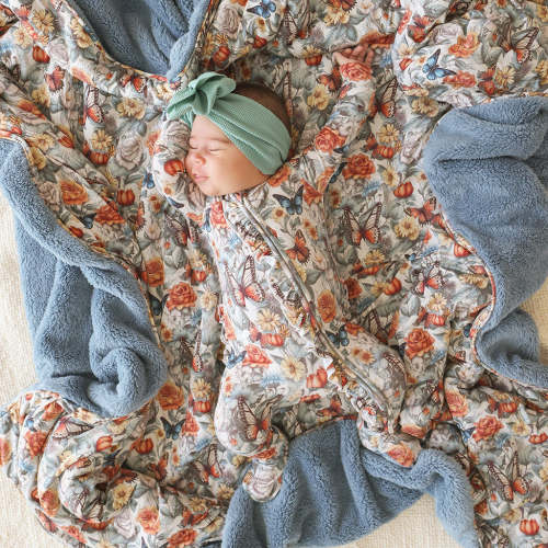 Mariposa Footie Ruffled Zippered One Piece