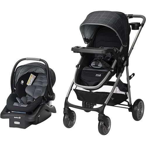 Safety 1st Deluxe Grow and Go Travel System Stroller and Car Seat Combo, 8-in-1 Car Seat, Weight Capacity 4-30 lbs, High Street