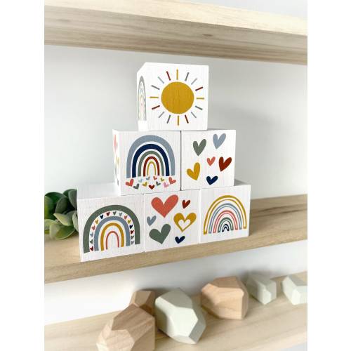 Rainbow Nursery Decor -  Bold Vibrant Boho Nursery - Heart Baby Shower Gift