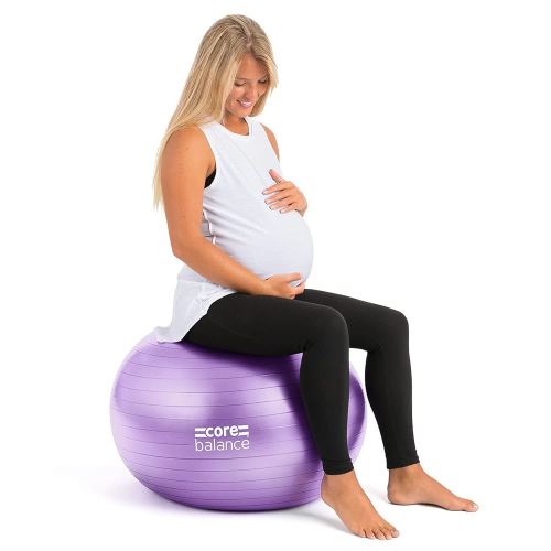 Pregnancy Ball with Air Pump - Ideal for Prenatal Yoga, Pilates, and Maternity Exercises, Doubles as Office Chair, Stability and Balance Training, Physical Therapy Equipment (22-33")