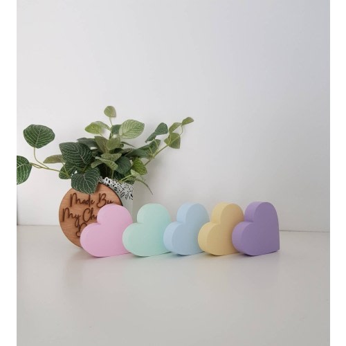 Set of 5 Pastel Hearts, shelf decor, girls bedroom, rainbow decor